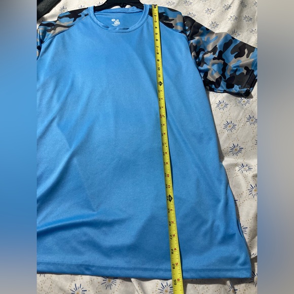 Badger Sport Men's Tshirt Camo Sport Blue Short Sleeve Size Large - Picture 5 of 7